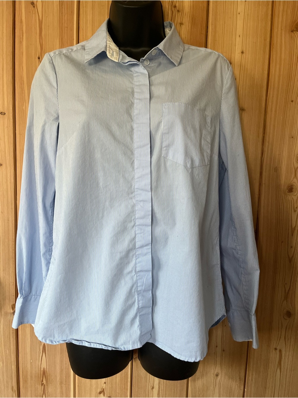 Women’s Light Blue Button-Up Dress Shirt